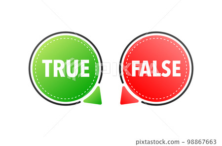 True false label, sign. Check mark and cross. 98867663