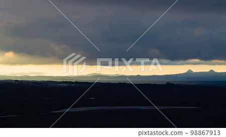 Desolate landscape from Kverfjoll area, Iceland panorama Desolate landscape from Kverfjoll area, Iceland panorama 98867913