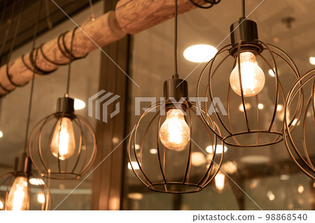 Hanging Retro Lamps, Vintage Style Industrial Lightbulbs, Warm Light Bulb in Interior, Retro Lams 98868540