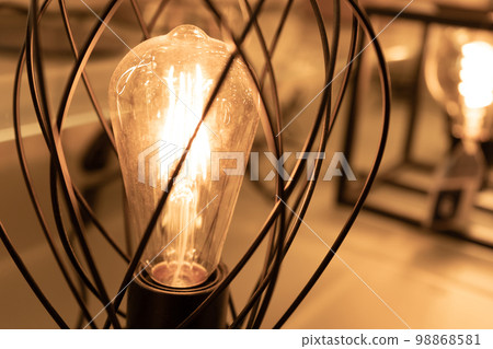 Table Retro Lamps, Vintage Style Industrial Lightbulbs, Warm Light Bulb in Interior, Retro Lams 98868581