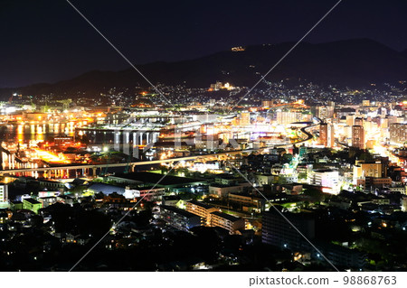 [長崎縣]從天神山展望台看到的佐世保港夜景 98868763