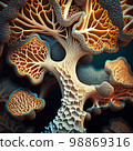 Mycelium fungus structure on black background Mycelium fungus structure on black background 98869316