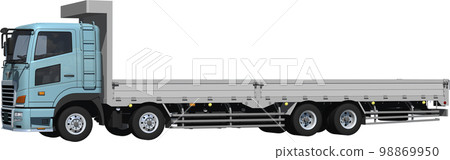 不讓您想像特定製造商的原始低地板 4 軸貨運卡車摳圖圖像插圖 98869950