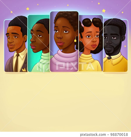 Black history month illustration graphic design copy space background. Black live matter concept. Black history month illustration graphic design copy space background. Black live matter concept. 98870018