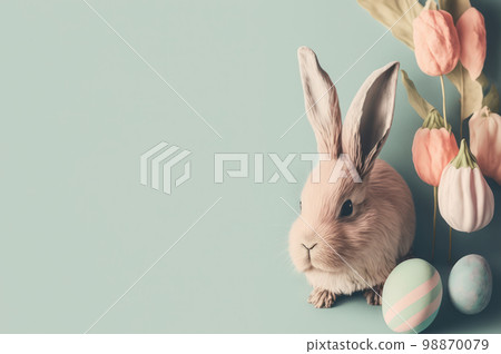 Easter Monday cute illustration graphic with copy space background. Easter Monday cute illustration graphic with copy space background. 98870079