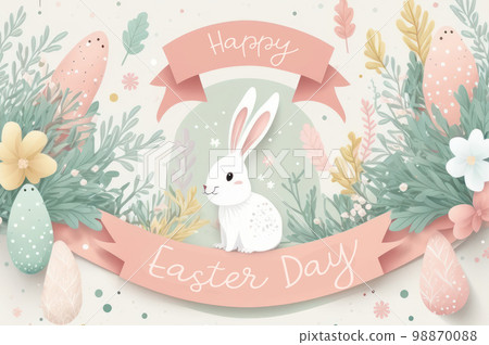 Easter Monday cute illustration graphic with copy space background. Easter Monday cute illustration graphic with copy space background. 98870088