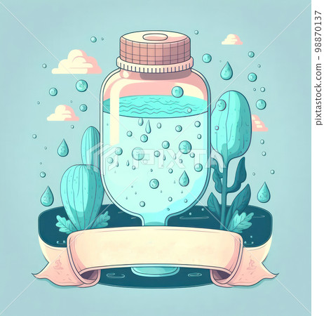 World water day cute illustration graphic with copy space background. World water day cute illustration graphic with copy space background. 98870137