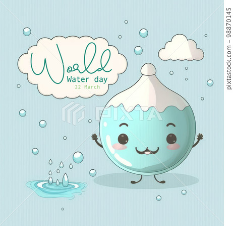 World water day cute illustration graphic with copy space background. World water day cute illustration graphic with copy space background. 98870145
