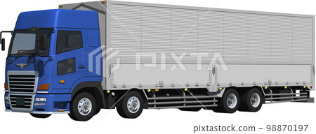 Original low-floor 4-axis truck van cutout image illustration that does not make you imagine a specific manufacturer Original low-floor 4-axis truck van cutout image illustration that does not make you imagine a specific manufacturer 98870197