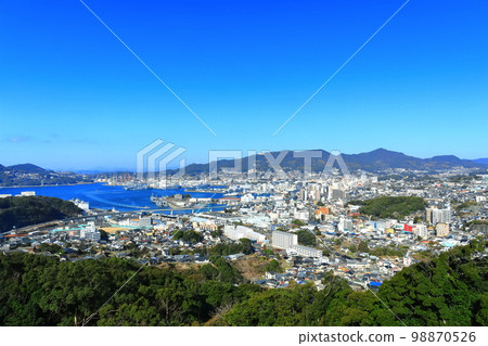 [Nagasaki Prefecture] Sunny Sasebo Port seen from Tenjinyama Observatory 98870526