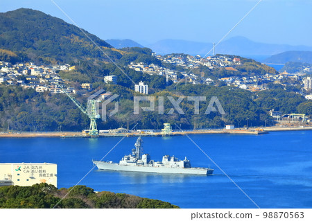 [Nagasaki Prefecture] Maritime Self-Defense Force (Sasebo Port) seen from Tenjinyama Observatory 98870563
