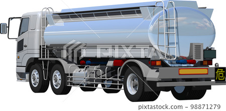 原始的大型油罐卡車摳圖圖像插圖，不會讓您想像特定的製造商 98871279
