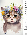 watercolor cat 98871384