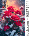 Background flower snow rose 98871444