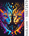 art painting fluid art cat 98871479