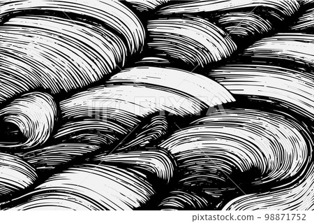 Seamless pattern with hand drawn wavy lines, editable EPS vector format 98871752