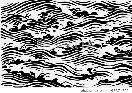 Seamless pattern with hand drawn wavy lines, editable EPS vector format 98871753