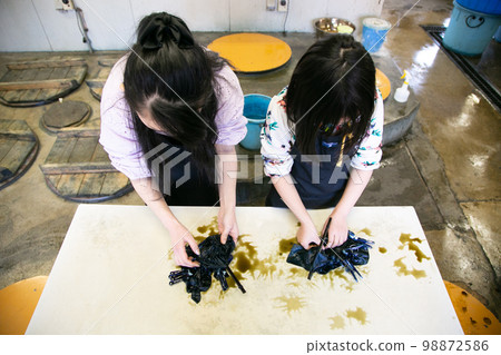 藍染製作過程 素材圖片 傳統工藝圖片素材 98872586