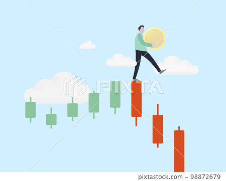 Financial money trap, trading mistakes, volatility on crypto and stock market, risk in investment, ponzi scheme and uncertainty. Novice investor underestimate possible consequences 98872679