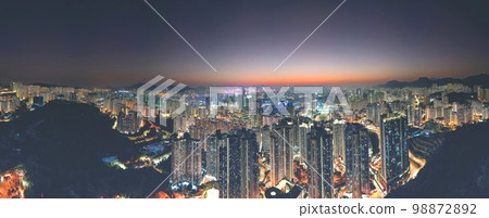 the cityscape of Kowloon and HK From Ping Shan 29 Jan 2022 98872892