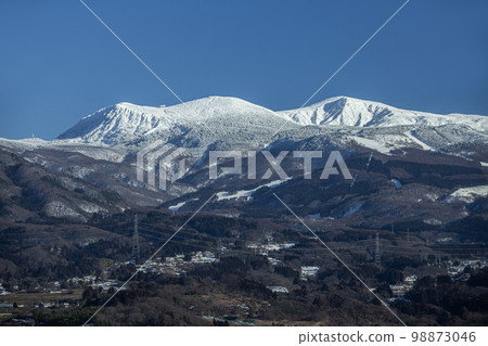 A distant view of Zao covered with snow A distant view of Zao covered with snow 98873046