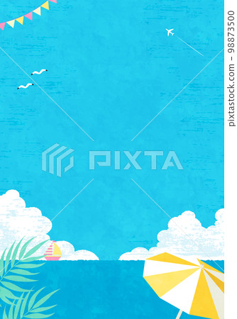 Vector illustration background of summer image of blue sky and sea (beach) 98873500
