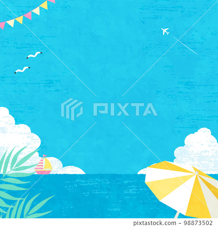 Vector illustration background of summer image of blue sky and sea (beach) Vector illustration background of summer image of blue sky and sea (beach) 98873502