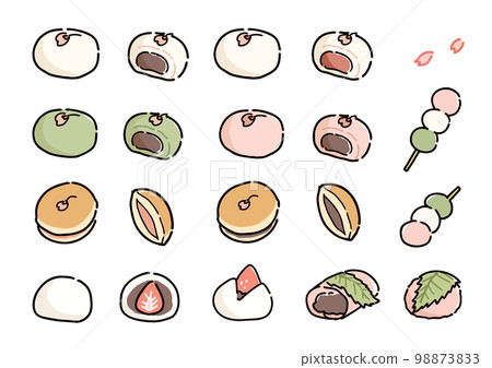 Spring Japanese confectionery material 98873833