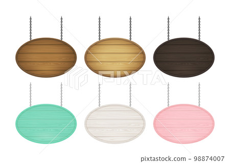 Set of oval wooden frames 98874007