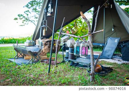 帳篷佈置露營裝備單人露營戶外單人帳篷質樸 98874016