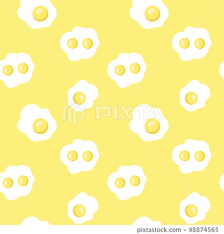 Fried Eggs seamless pattern on yellow background. 98874565