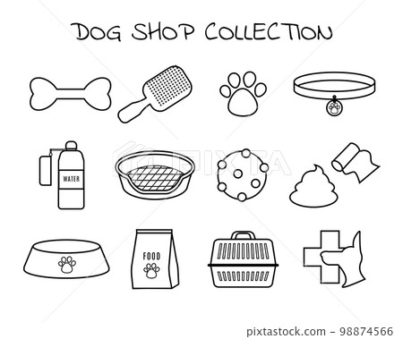 Simple Set of Pet Related Vector Line Icons. Dog shop collection 98874566