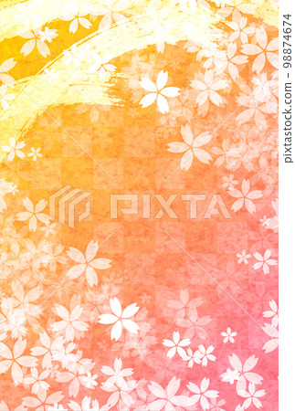 Cherry blossoms Japanese pattern watercolor background Cherry blossoms Japanese pattern watercolor background 98874674