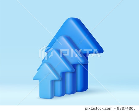3d Blue stair step to growth success, 98874803