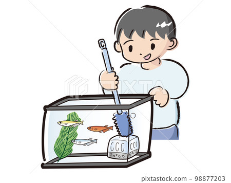 照顧青鱂的男孩(打掃水族館) 照顧青鱂的男孩(打掃水族館) 98877203