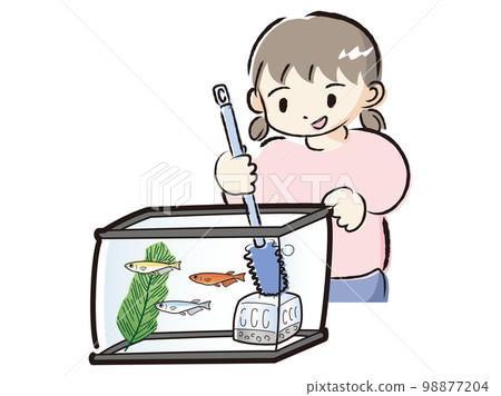 照顧青鱂的少女(打掃魚缸) 照顧青鱂的少女(打掃魚缸) 98877204