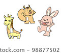 Illustration of a cute rabbit giraffe squirrel Materials for children 98877502
