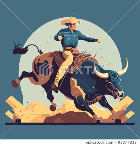 Bull Riding in Air 98877832