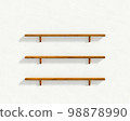 white wall and three wooden shelves 98878990