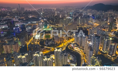 the cityscape of Kowloon and HK From Ping Shan 29 Jan 2022 98879023
