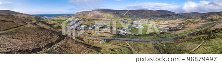 Aerial view of Glencolumbkille in County Donegal, Republic of Irleand Aerial view of Glencolumbkille in County Donegal, Republic of Irleand 98879497