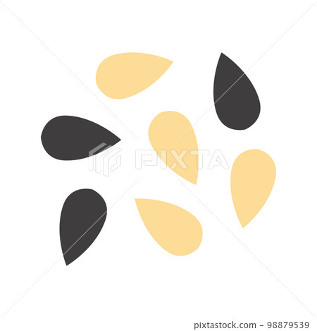Sesame icon. Black and white sesame seed. Cooking ingredient. 98879539