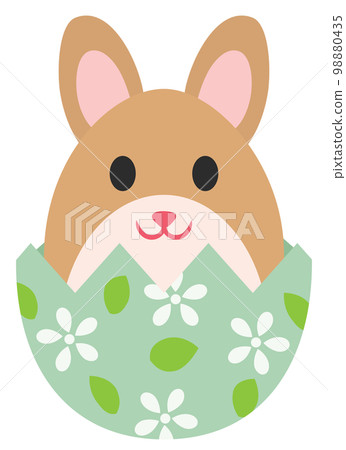 Easter bunny and eggs illustration Easter bunny and eggs illustration 98880435