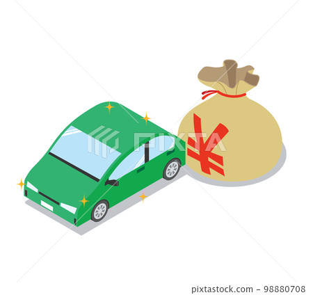 有汽車和日元的錢袋子 98880708