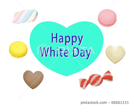 白色情人節快樂和糖果 98881331