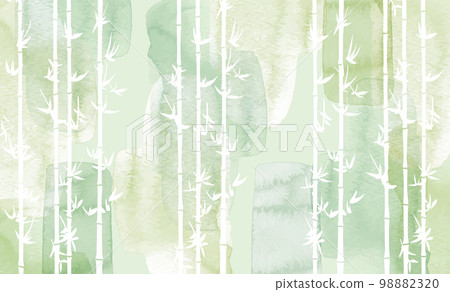 Bamboo bamboo forest watercolor style ink painting background illustration 98882320