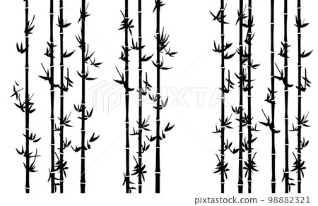 Bamboo bamboo forest watercolor style ink painting background illustration 98882321