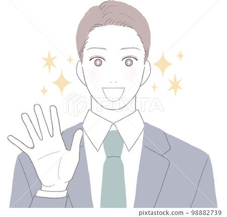 穿著西裝的清爽青年眼神閃閃揮舞姿勢ver 穿著西裝的清爽青年眼神閃閃揮舞姿勢ver 98882739