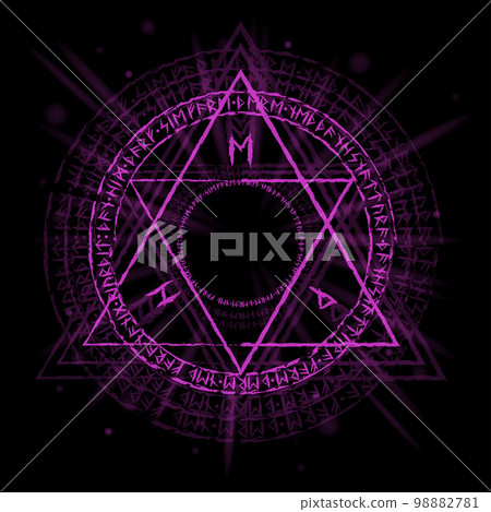 Abstract runes circle magic purple - Stock Illustration [98882781] - PIXTA