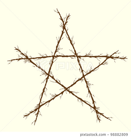 Tree branch line star symbol 98882809